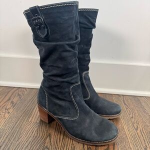 Gabor suede heeled mid calf boots size UK 7/US 9.5